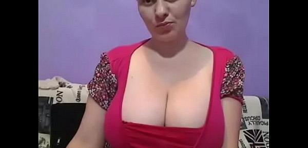  Hot woman live shows off her huge boobs wow